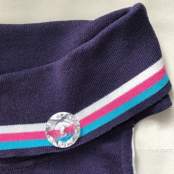 Isola Sleeveless knit sweater colour block. Navy & pink Boat neck Quality fabric - Picture 2 of 10